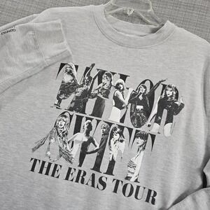 Taylor Swift Eras Tour Sweatshirt Size Large Gray 2023 Graphic Crewneck